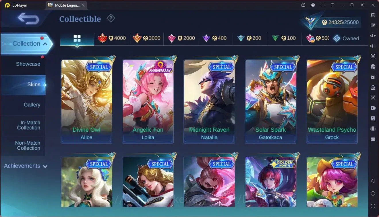 Mobile Legends: Bang Bang Accounts GLOBAL Hero 63 Skin 97|PRIME Granger|Valentine Fan image 11