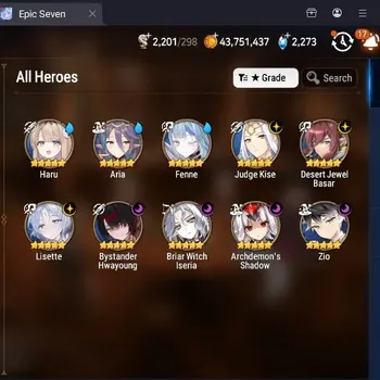 Epic Seven Accounts High-End Global Unverif|7ML(Zio,Aria,Lisette,JKise,DJBasar,Etc)+Collab Haru|PoH+Bless ON|SS 2.2K|1.6K