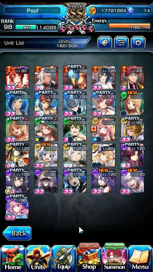 Grand Summoners Accounts End-Game Global|Rank 98|26 Ascnd 9 TW|(Houka,Emiya,DL Rimuru,Choi 4