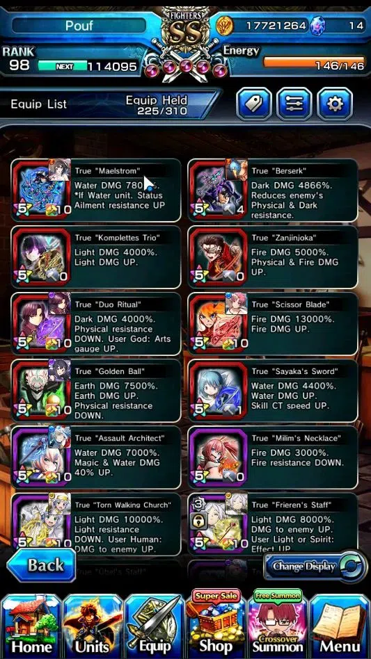 Grand Summoners Accounts End-Game Global|Rank 98|26 Ascnd 9 TW|(Houka,Emiya,DL Rimuru,Choi 5