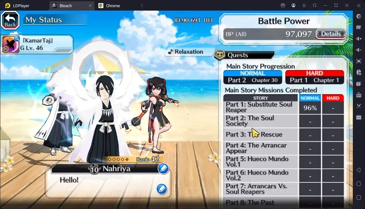 Bleach: Brave Souls Accounts Starter GLOBAL | 10k Orb + fresh Story |,Aizen 6Aniv,Ichigo (DTV),Bambietta(OSV),Byakuya 4