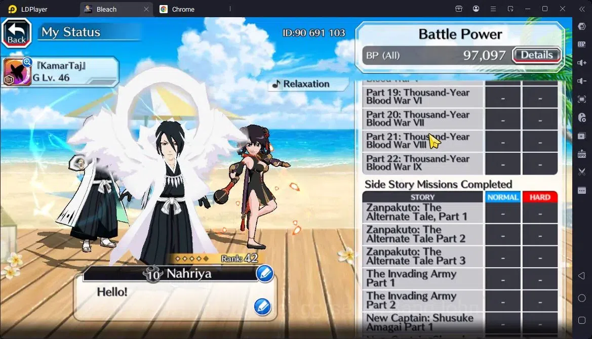 Bleach: Brave Souls Accounts Starter GLOBAL | 10k Orb + fresh Story |,Aizen 6Aniv,Ichigo (DTV),Bambietta(OSV),Byakuya 5