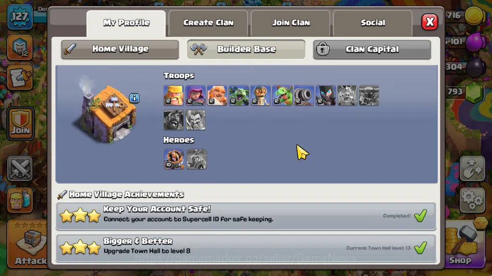 Clash of Clans Accounts TH 13-BH 6|LV 127|Limited Skin|HH 7|BK 58,AQ 64,GW image 11