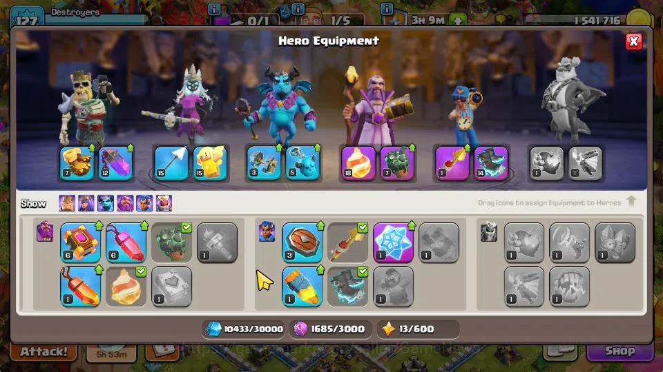 Clash of Clans Accounts TH 13-BH 6|LV 127|Limited Skin|HH 7|BK 58,AQ 64,GW image 6