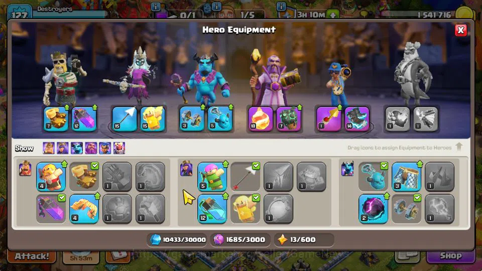 Clash of Clans Accounts TH 13-BH 6|LV 127|Limited Skin|HH 7|BK 58,AQ 64,GW image 7