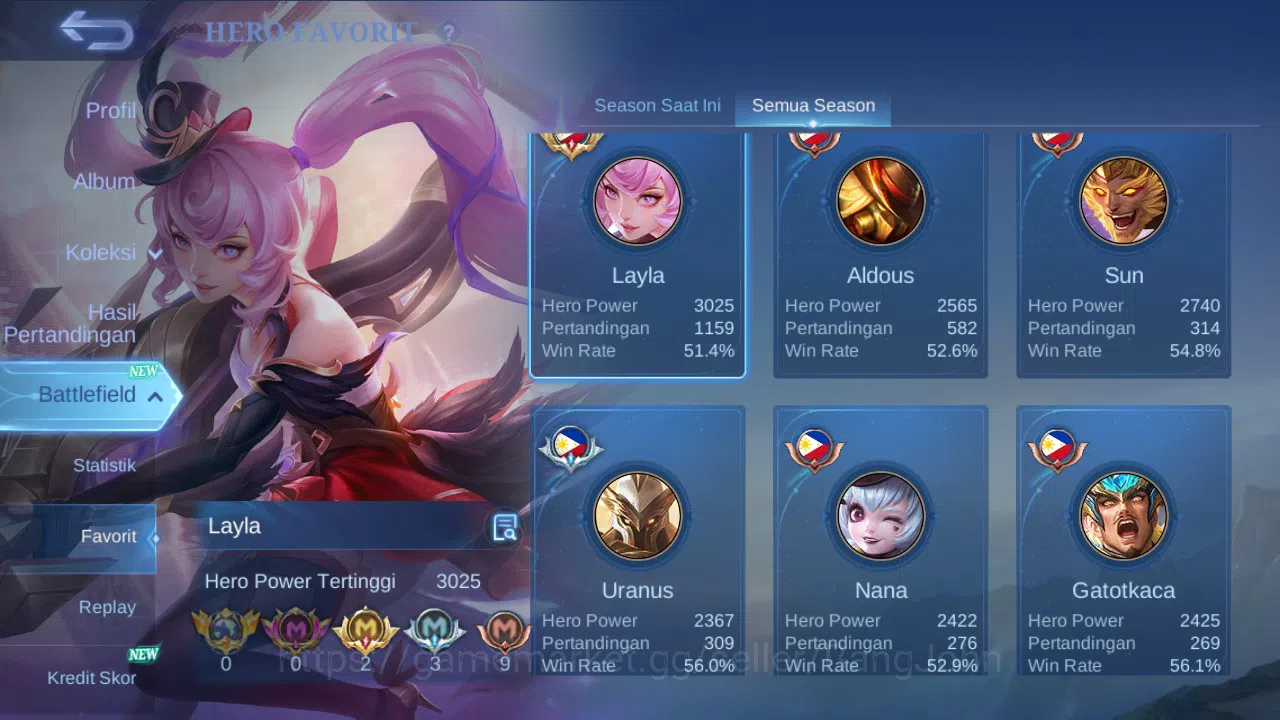 Mobile Legends: Bang Bang Accounts GLOBAL Hero 132 Skin 282 | Prime Granger | KOF kar image 14