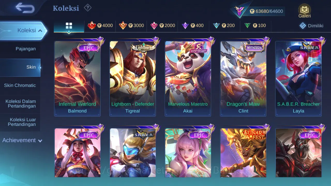 Mobile Legends: Bang Bang Accounts GLOBAL Hero 132 Skin 282 | Prime Granger | KOF kar image 3