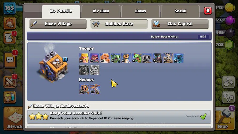 Clash of Clans Accounts TH 13-BH 9|Limited Skin|LV 165|HH 7|BK 69,AQ 69,GW image 10