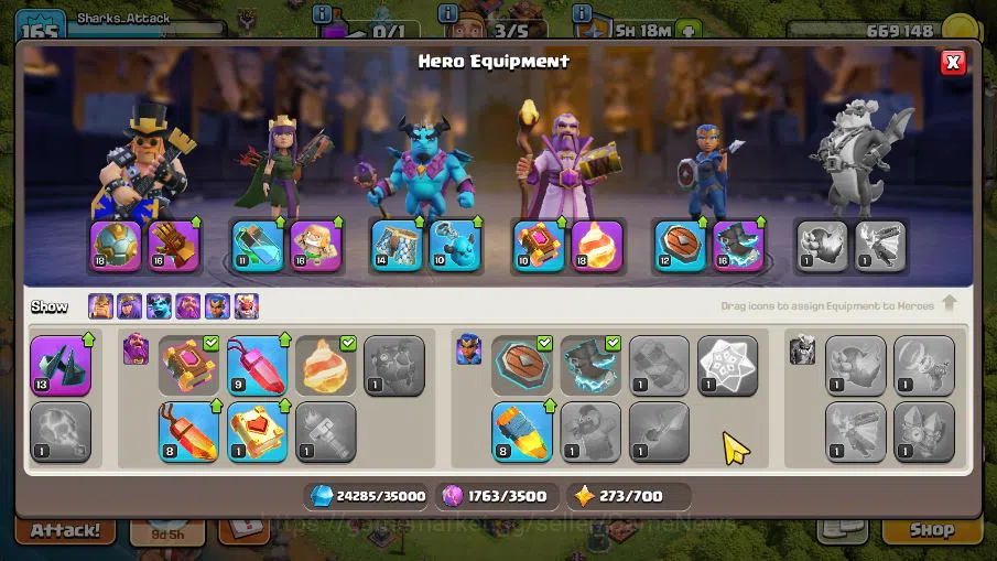Clash of Clans Accounts TH 13-BH 9|Limited Skin|LV 165|HH 7|BK 69,AQ 69,GW image 5