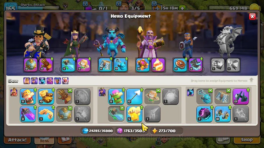 Clash of Clans Accounts TH 13-BH 9|Limited Skin|LV 165|HH 7|BK 69,AQ 69,GW image 6