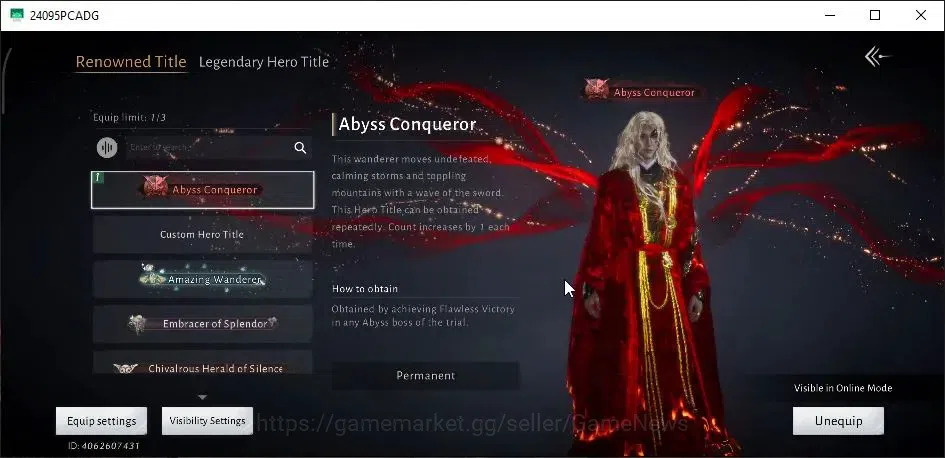 Where Winds Meet Accounts GLOBAL|Lv 94|GS 27K|Abyss Conqueror|1 HC Unset|Mus image 2