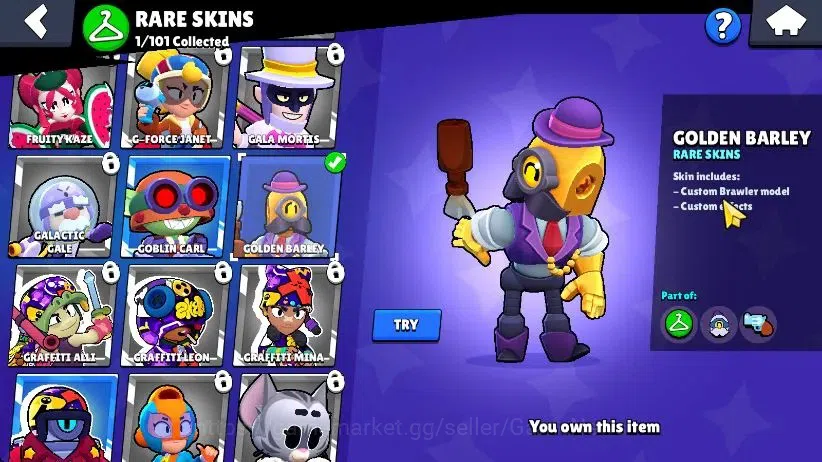 Brawl Stars Accounts 1001 Trophy|20 Brawlers 3 Max Lvl [Edgar,Lola,Shelly] Myth Buzz| 2 Epic Skins [Tengu Angelo,Dr Edgar 7
