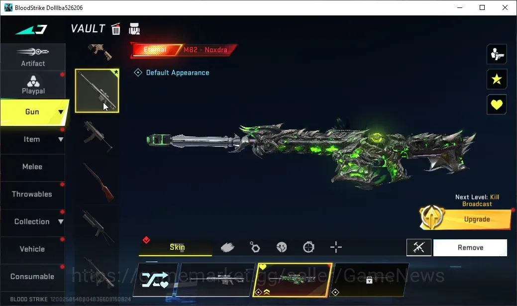 Blood Strike Accounts Rare Skin ASIA|ETERNAL M82 Noxdra|2 Legendary M4A1 Extinction,URB Infernal|Log NetEase|Take Mail|Check 1