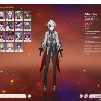Genshin Impact Accounts Starter ASIA Starter|AR 26|1 Limited 5* Char (Arlecchino)+Barbara,Bennet|MaleMC|Favonius Warbow