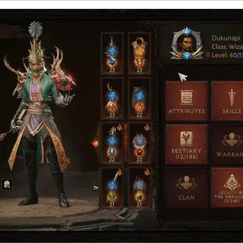 Diablo Immortal Accounts Others SEA - Anu | 60 (1322) Wizard - Maledictor |CR 53K |Reso 765 |Inferno 11 |Lv 30 Stromlost |Cs