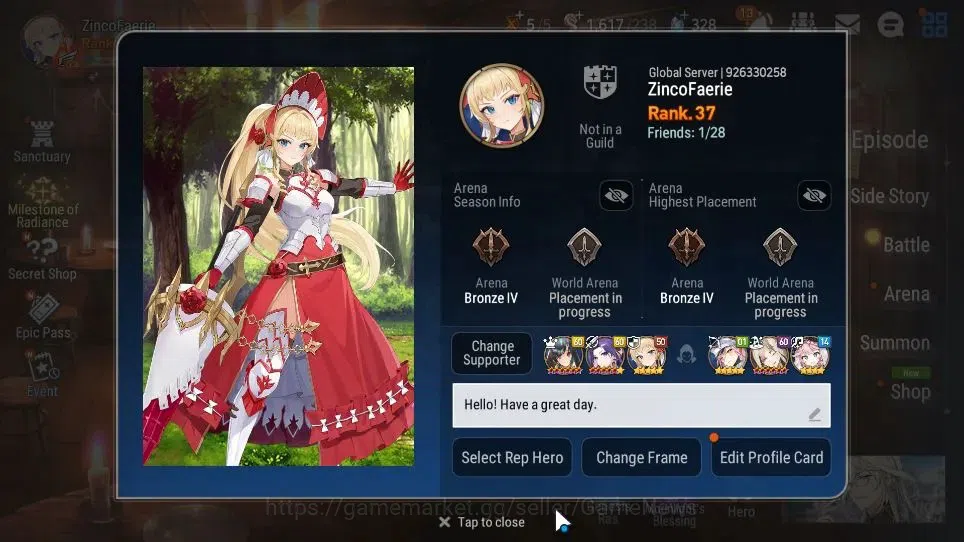 Epic Seven Accounts GLOBAL VERIF|New Era|5 ML(NM Luna,Har Setti,RofLig image 2
