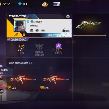 Free Fire Accounts Indonesia |M1887 Hand of Hope|EVO Woodpecker Majestic Prowler|AN94 Tornado Bolt|25 Vault, 7 Bundle|Log