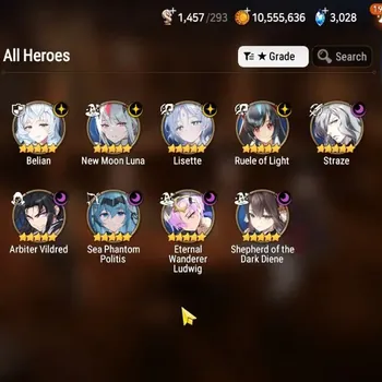 Epic Seven Accounts High-End Global UnVerif|9 ML(Lisette,Belian,Shepherd,(Luna,Straze)+Skin,etc)+HARU+Art,UP Politis,Rinak