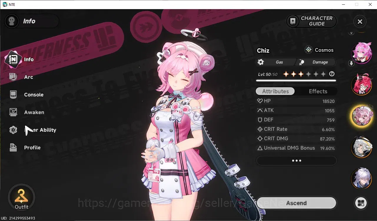 Neverness to Everness Accounts GLOBAL SEA|HL33|TL26|4k Annulith|7 SSR Lacrimosa,N image 5