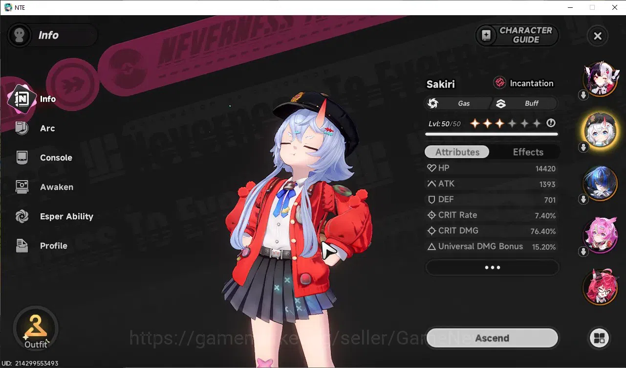 Neverness to Everness Accounts GLOBAL SEA|HL33|TL26|4k Annulith|7 SSR Lacrimosa,N image 9