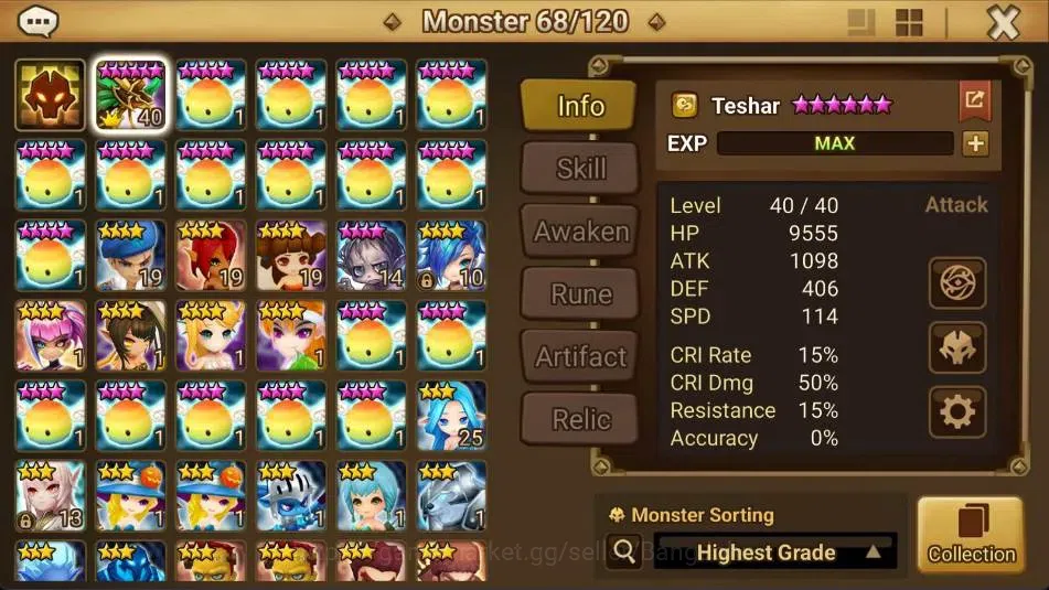 Summoners War: Sky Arena Accounts GLOBAL | NB 5 TESHAR,Starter Gacha 115 12Y+160 11Y image 2