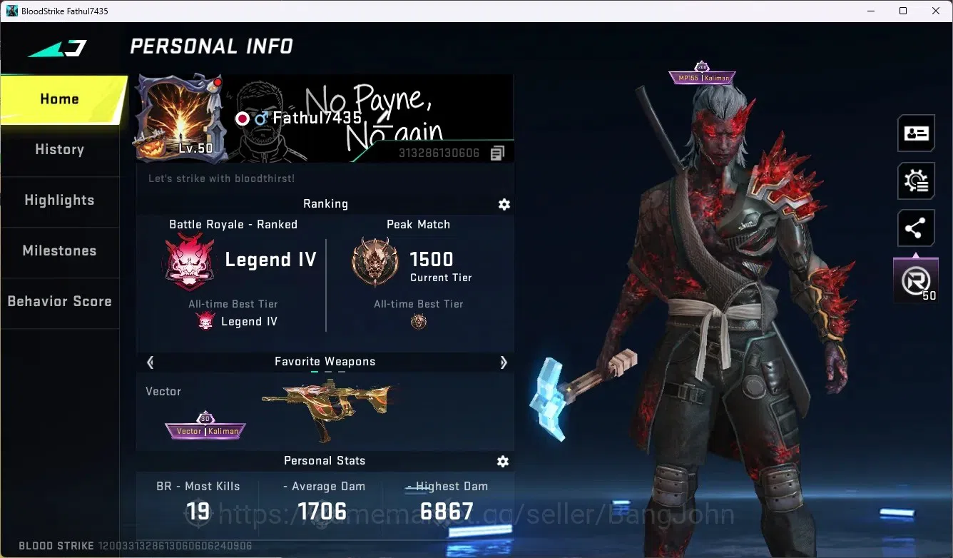 Blood Strike Accounts ASIA|Ultra Melee One-Handed Axe|1 Evo Fal-Evolved| image 1