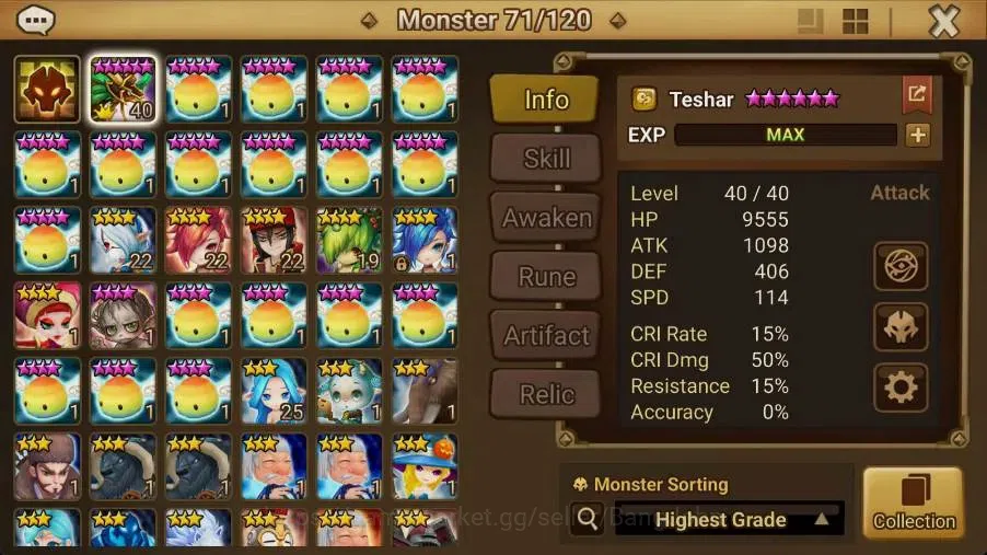 Summoners War: Sky Arena Accounts Starter GLOBAL | NB 5 TESHAR,Starter Gacha 115 12Y+160 11Y Scrool, 3 Legendary All 2