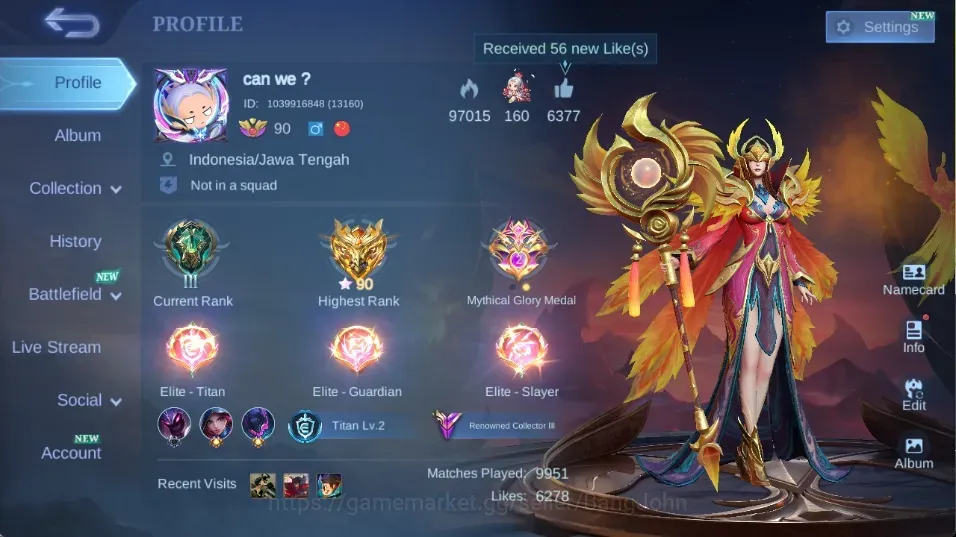 Mobile Legends: Bang Bang Accounts Collector Global|269S|Renowned|LuckyBox Akai Karrie,CC Pharsa,Gaara Champion Joy,9thplace 1