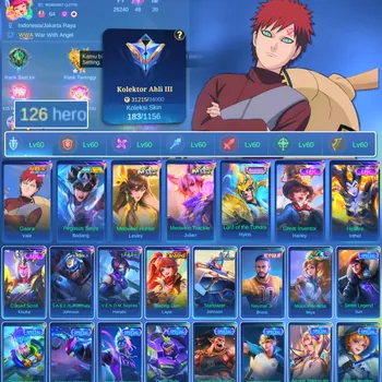 Mobile Legends: Bang Bang Accounts Others HERO 126 SKIN 183 | EMBLEM ALL MAX | PENGASUS SEIYA BADANG| VALE GARA| EPIC