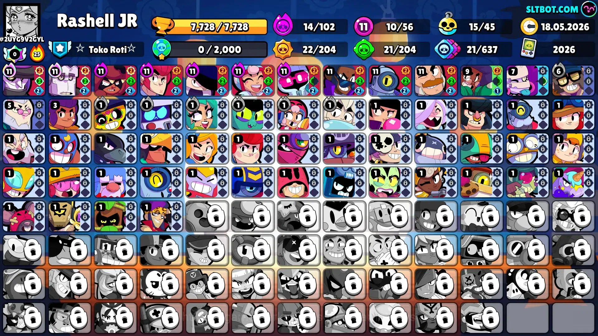 Brawl Stars Accounts 7728 Trophy|56 Brawlers 10 Max Lvl 2 Full Buffies| image 1