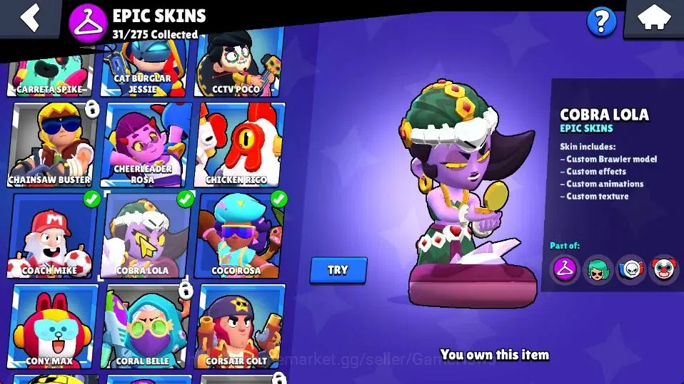 Brawl Stars Accounts 7728 Trophy|56 Brawlers 10 Max Lvl 2 Full Buffies| image 15
