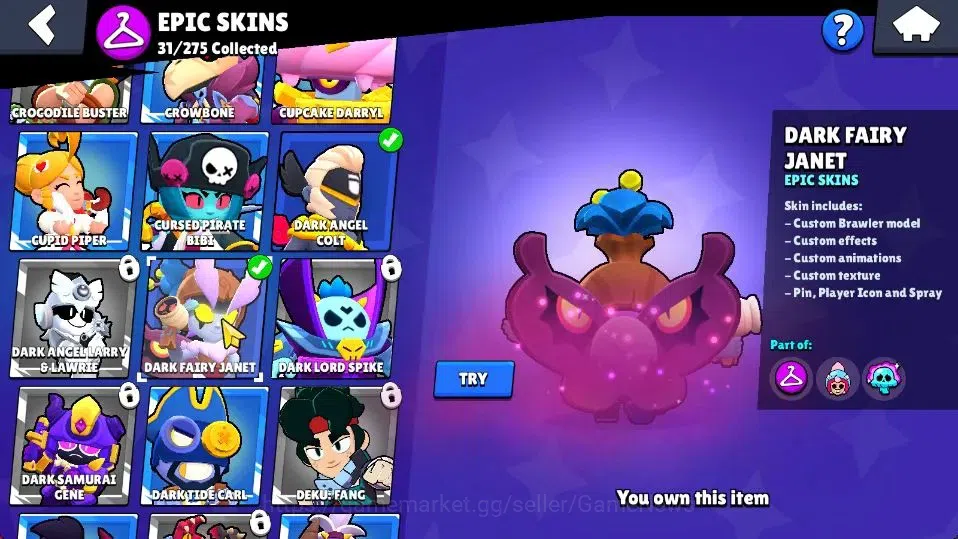 Brawl Stars Accounts 7728 Trophy|56 Brawlers 10 Max Lvl 2 Full Buffies| image 16