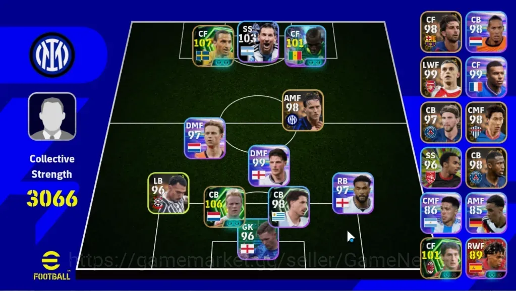 eFootball Accounts High-End Android|Power 3066|3 Epic Zlatan Ibrahimovic,Ronald Koeman,Daniele Massaro|2 Show Time Nicolas 1