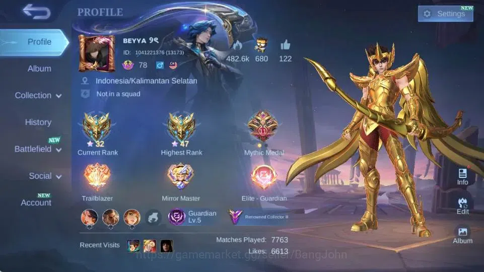 Mobile Legends: Bang Bang Accounts Global|Skin 226|Renowned|Collab Badang,Colletor Na image 17