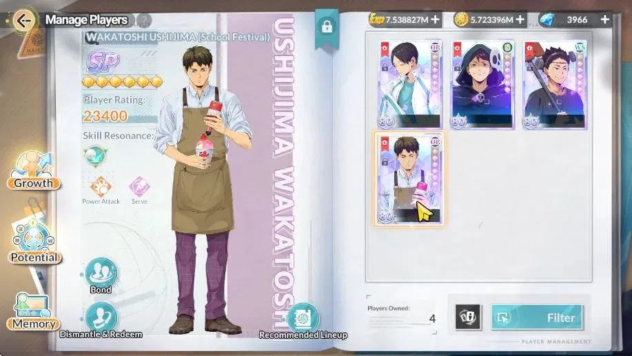 HAIKYU!! FLY HIGH Accounts SEA Lvl 53|4 SP (Akira Kunimi,Ushijima,Iwaizumi,Oi image 1