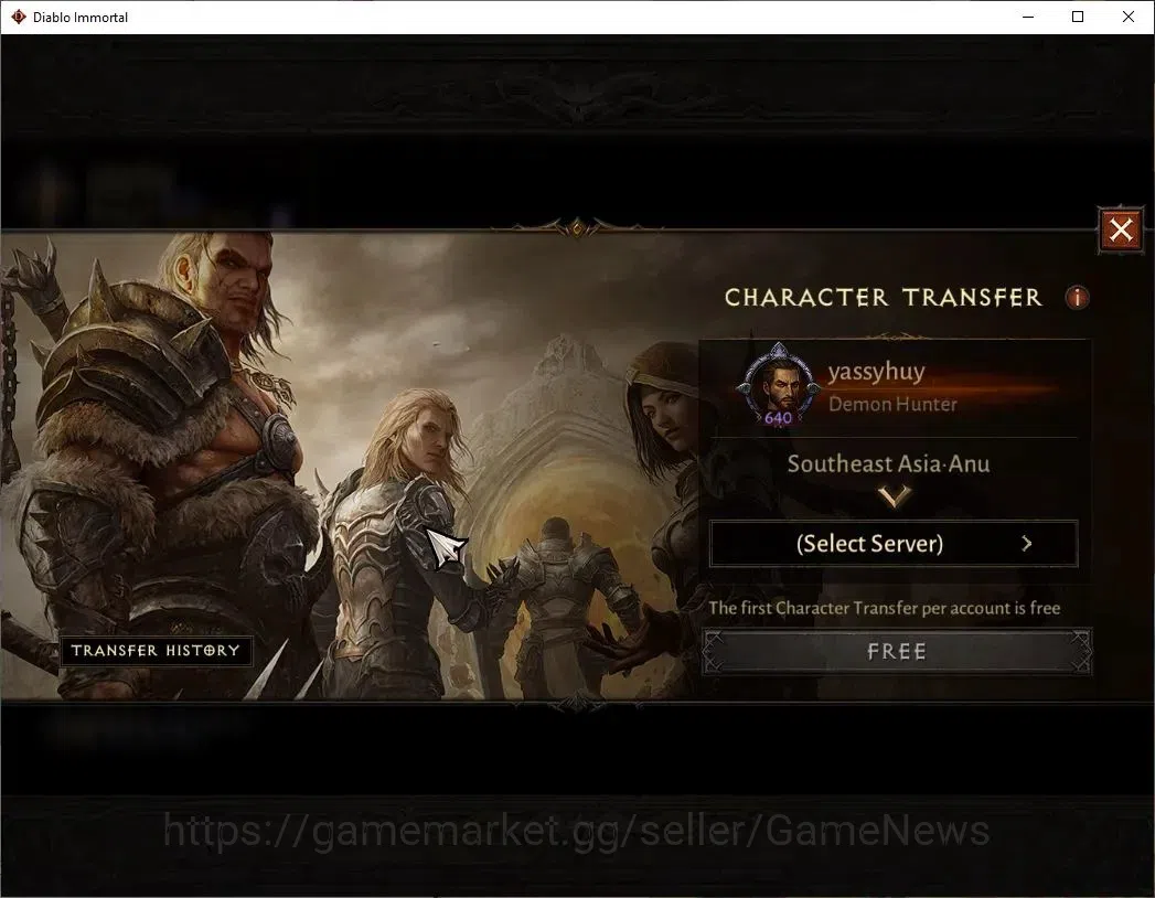 Diablo Immortal Accounts SEA - Anu|CS ON|Lv60(640)|Demon Hunter|CR 38K|Reso image 2