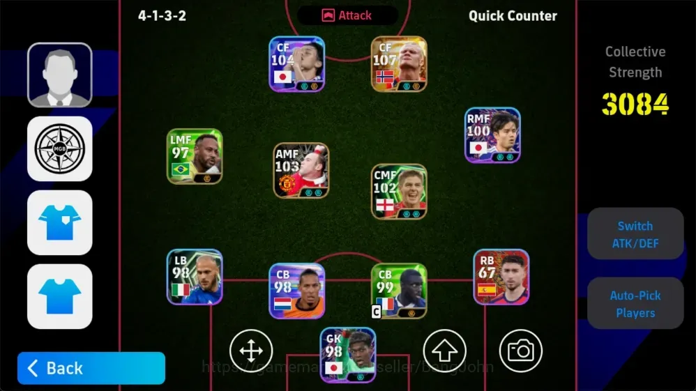 eFootball Accounts High-End Mobile |PW 3084|BIGT Halland,Epic Gerrard Shevchenko,Shwt UedaAyase Kubo|Coach JabareLaporta 1
