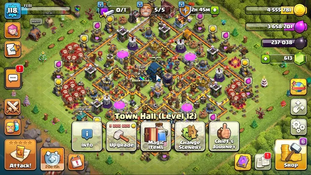Clash of Clans Accounts High-End LV 118|TH 12-BH 8|HH 6|3 Limited Skins|BK 40,AQ 41,MP 30,GW 21|BM 7,BC 15|CN ON|Protect 1