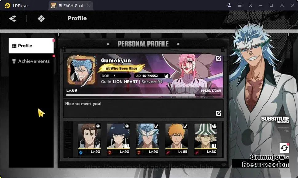BLEACH: Soul Resonance Accounts Nuverse SEA|Lv.69|11 SSR 13 Sign(SoiB1,UruharaB1,MadarameB1,ByakuyaB1,Etc)+Sign+Stamp|Log 1