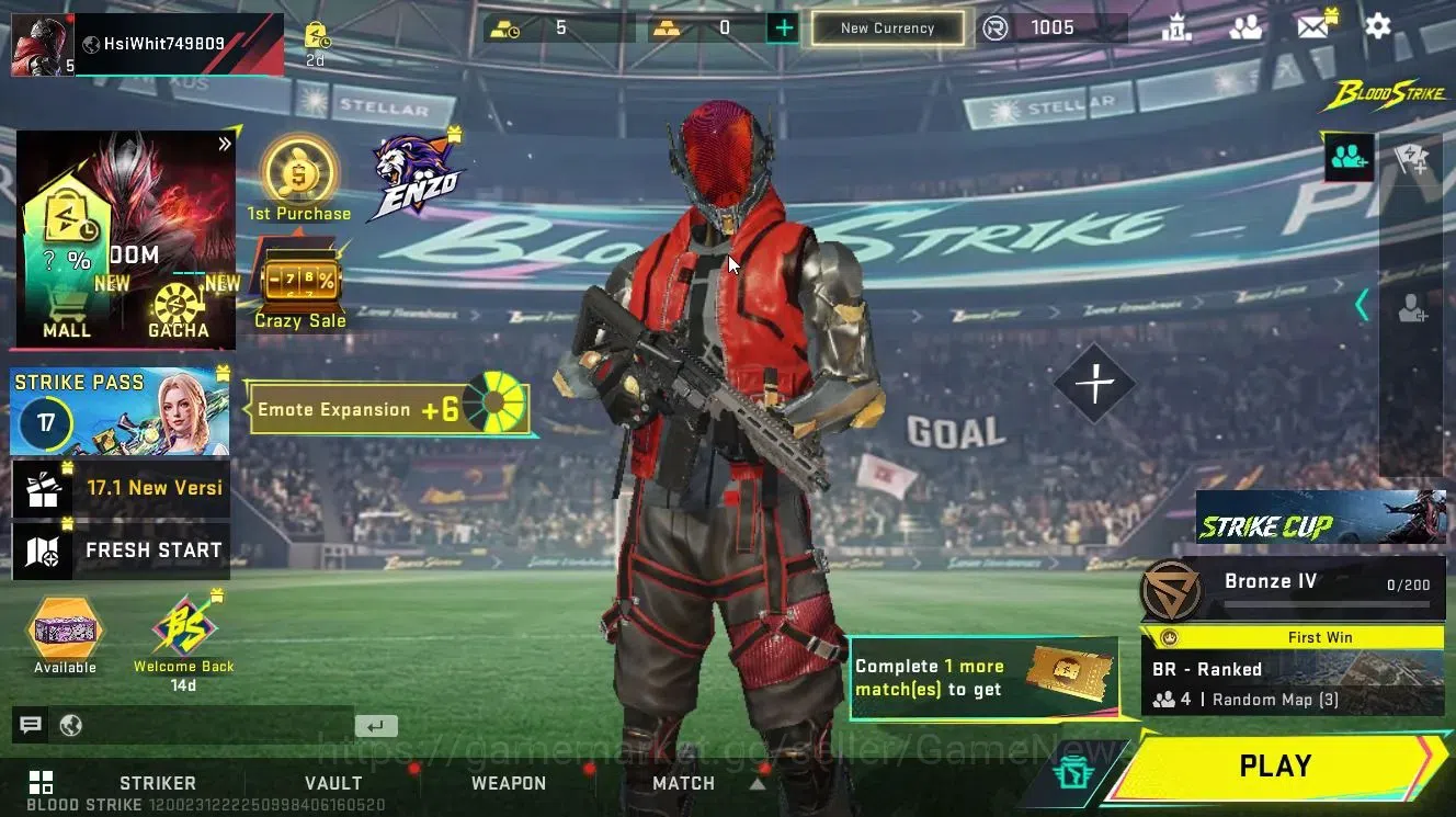 Blood Strike Accounts Collab Skin ASIA|Collab Loot Crate BLEACH(Tensa Zangetsu)|Forsaken Stash Voucher|L5|Bronze 1