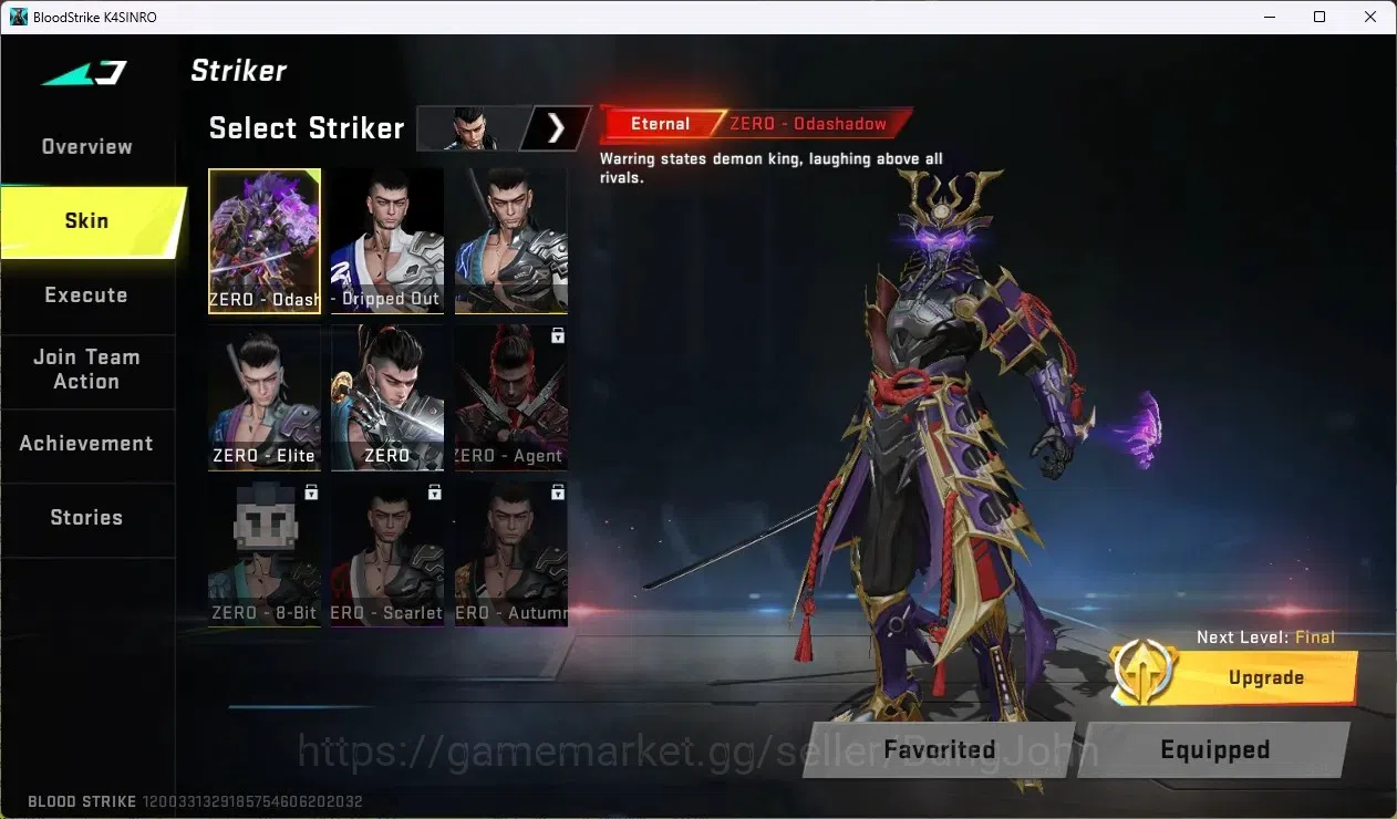 Blood Strike Accounts ASIA | ETERNAL STRIKER ZERO-Odashadow | 2 Collab | image 8