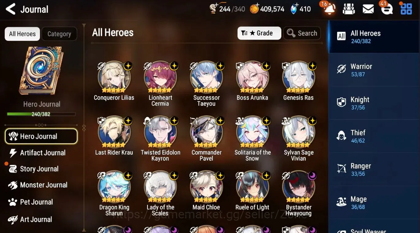 Epic Seven Accounts Others ASIA|Unverif|25ML (BArunka, GeRas, Lots, Salome, LCBelona) Etc.|All Hunts Comp|Check 1