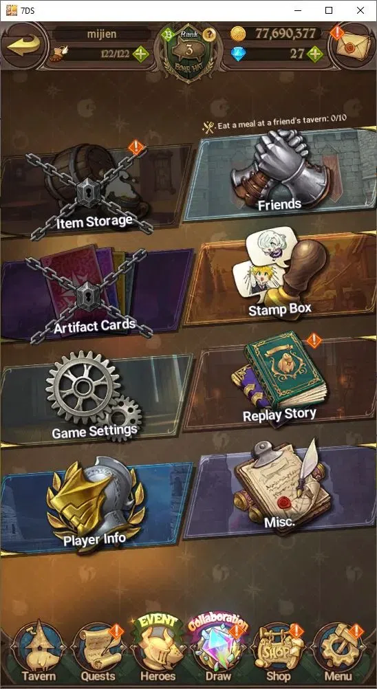 The Seven Deadly Sins: Grand Cross Accounts Endgame Global|224,468 Power | Collab: Roxy, Shin, Valenti, Eastin| Collab 2