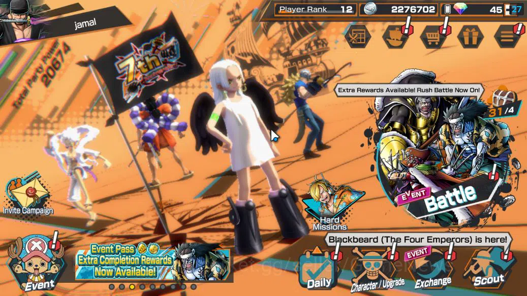 Global| 4 EX 1 MAX|Raid Onigashima Roronoa Zoro,G5 D.Luffy,Seraphim Snake,Daimyo Kozuki Oden|Rank 12|LogBandai|CheckSS(OPBR1929) One Piece Bounty Rush Accounts Starter Global| 4 EX 1 MAX|Raid Onigashima Roronoa Zoro,G5 D.Luffy,Seraphim Snake,Daimyo