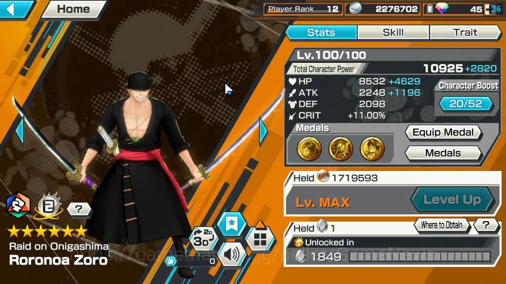 One Piece Bounty Rush Accounts Starter Global| 4 EX 1 MAX|Raid Onigashima Roronoa Zoro,G5 D.Luffy,Seraphim Snake,Daimyo 4