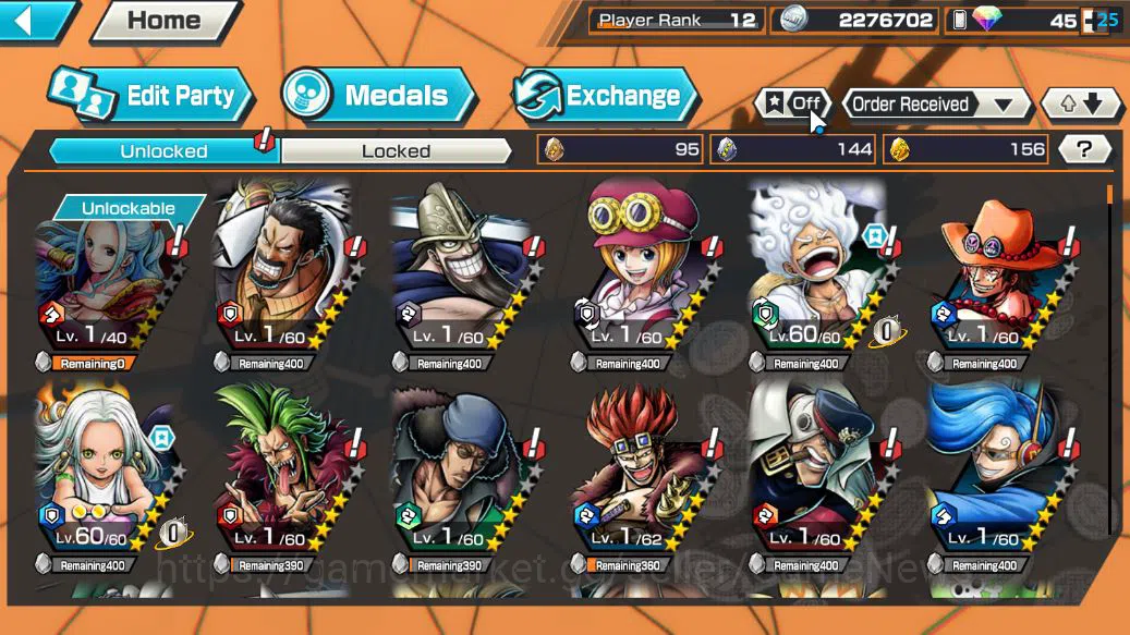 One Piece Bounty Rush Accounts Starter Global| 4 EX 1 MAX|Raid Onigashima Roronoa Zoro,G5 D.Luffy,Seraphim Snake,Daimyo 6