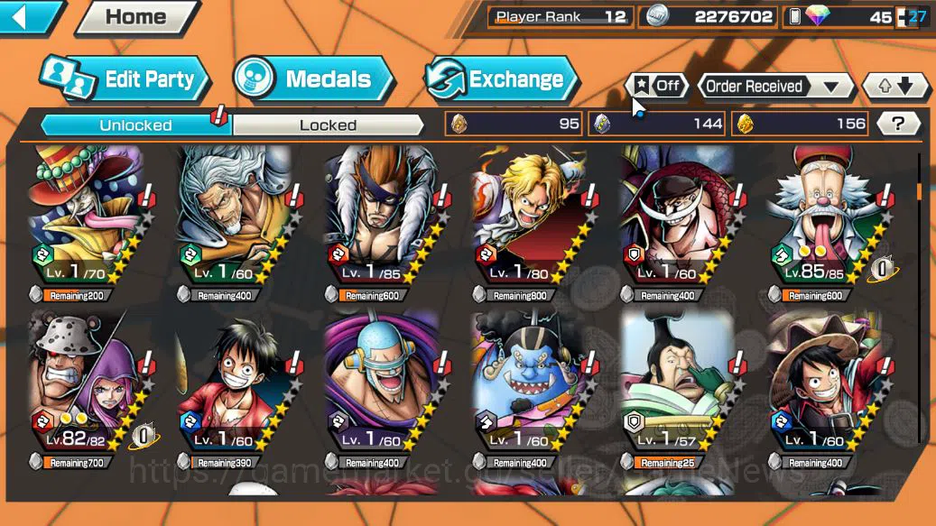 One Piece Bounty Rush Accounts Starter Global| 4 EX 1 MAX|Raid Onigashima Roronoa Zoro,G5 D.Luffy,Seraphim Snake,Daimyo 8
