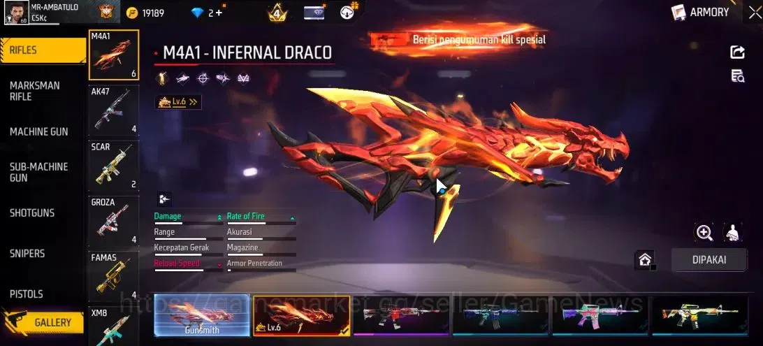 Free Fire Accounts Indonesia|M1887 Sterling Conqueror Lv 7,Emerald Po image 6