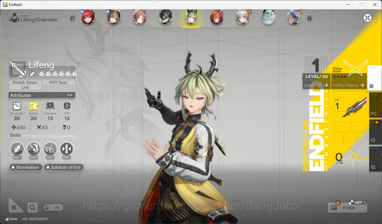 Arknights: Endfield Accounts ASIA | lv49 | levatain, gilberta, Ardelia, lifeng, ember, WP 6s 7 more detail Check SS AKE106B 9
