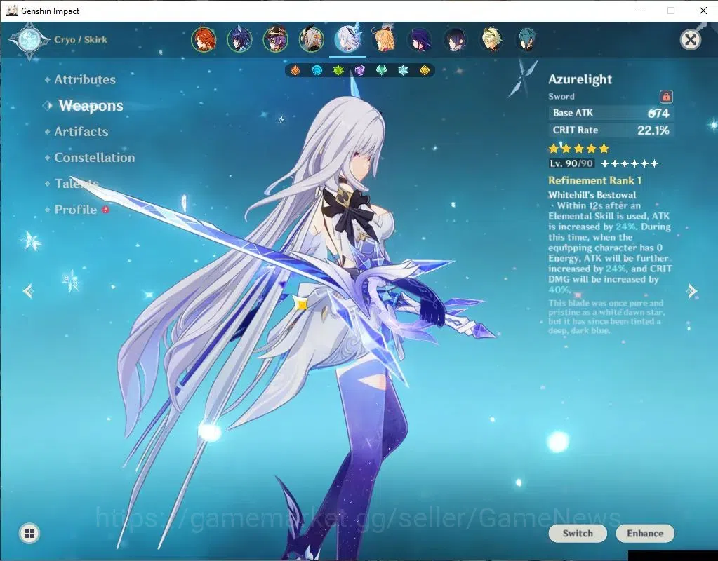 Genshin Impact Accounts ASIA |AR 56|5 Limit+6(*5WeP)|(Skirk,Raiden)+Sign,M image 3